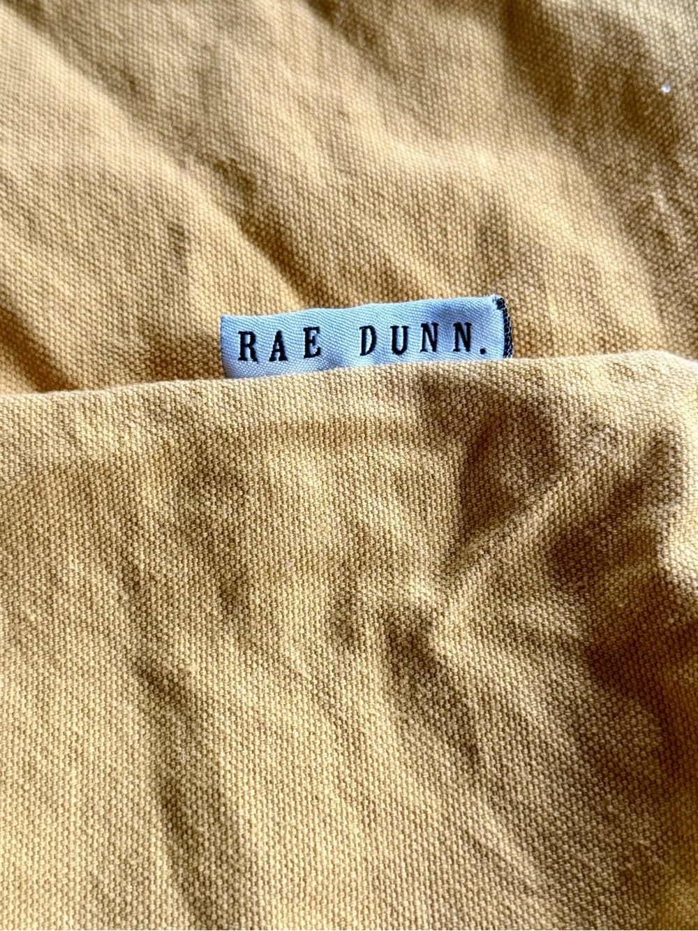 Rae Dunn Canvas Mustard Yellow 'BE KIND' Embroidered Pillowcase